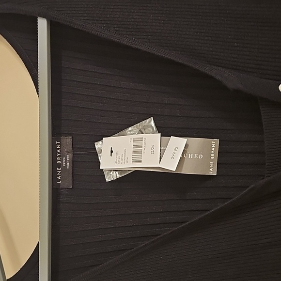 Womens Lane Bryant Black Long Sleeve Dress Rayon/Nylon Knit Dress Sz 22/24 - Picture 4 of 7